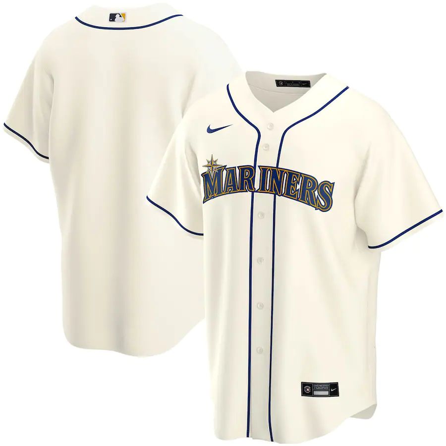 Mens Seattle Mariners Nike Cream Alternate Replica Team MLB Jerseys->seattle mariners->MLB Jersey